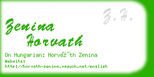 zenina horvath business card